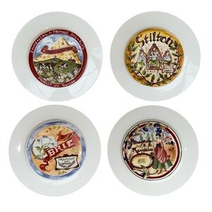 Restoration Hardware Vintage 2000 Classic Cheese Plates 7.5" Set of 4